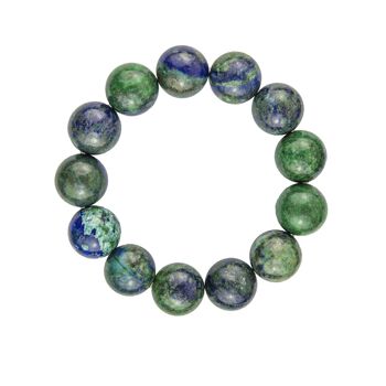 Bracelet Chrysocolle - Pierres boules 14mm - 18 cm- Fermoir argent 2