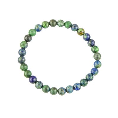 Bracelet Chrysocolle - Pierres boules 6mm - 18 cm- Fermoir or