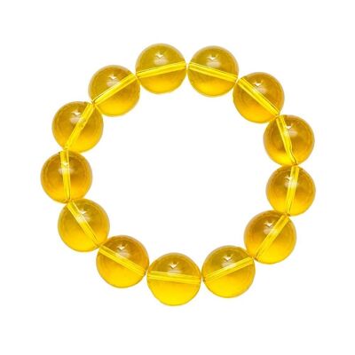 Bracciale in citrino - Pietre a sfera da 14 mm - 18 cm - Chiusura in oro