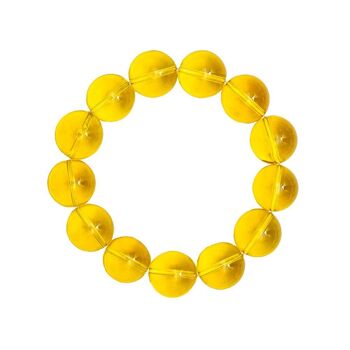 Bracelet Citrine - Pierres boules 14mm - 18 cm- Sans fermoir 2