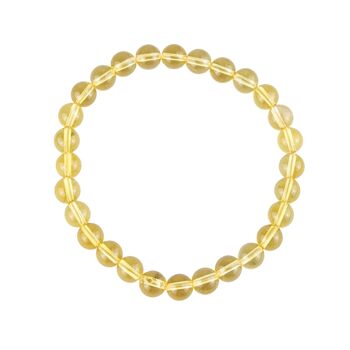 Bracelet Citrine - Pierres boules 6mm - 18 cm- Sans fermoir 1