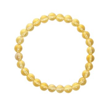 Bracelet Citrine - Pierres boules 6mm - 18 cm- Fermoir argent 2