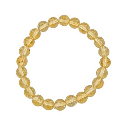 Bracciale in citrino - Pietre a sfera da 8 mm - 18 cm - Chiusura in oro