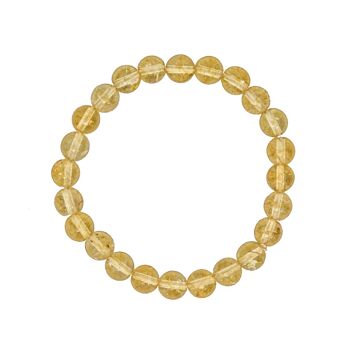 Bracelet Citrine - Pierres boules 8mm - 18 cm- Fermoir or 2