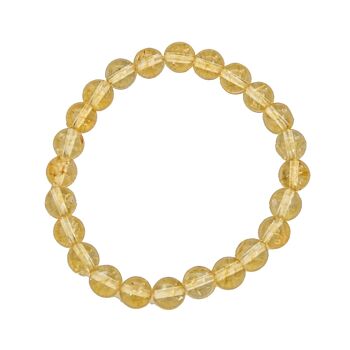 Bracelet Citrine - Pierres boules 8mm - 18 cm- Sans fermoir 1