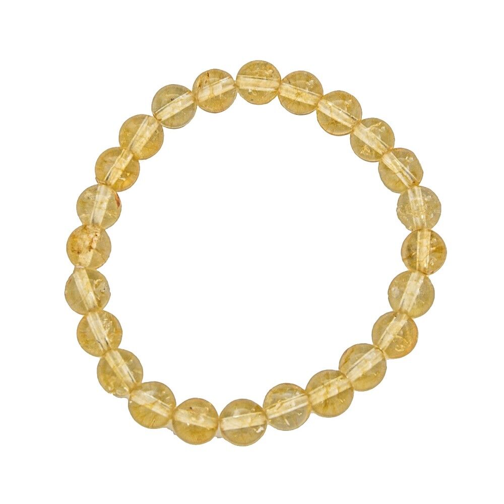 Bracelet Citrine - Pierres boules 8mm - 20 cm- Sans fermoir
