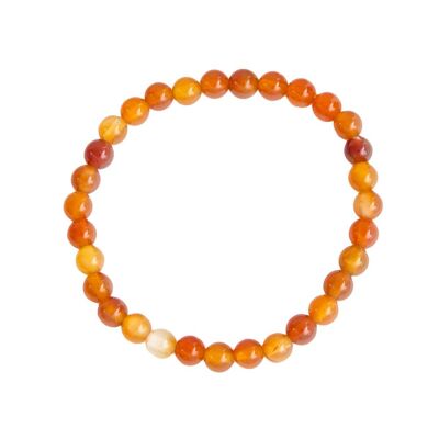 Bracelet Cornaline - Pierres boules 6mm - 20 cm- Sans fermoir