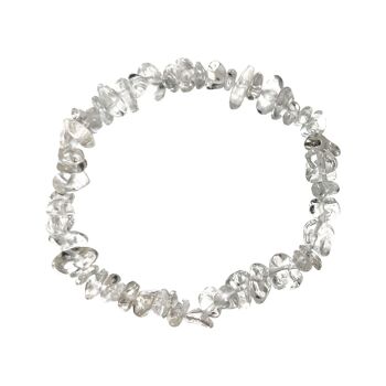 Bracelet Cristal de roche - Pierres boules 10mm - 22 cm- Fermoir or 1