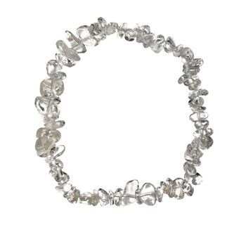 Bracelet Cristal de roche - Pierres boules 10mm - 22 cm- Sans fermoir 2