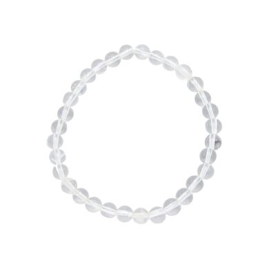 Rock crystal bracelet - 6mm ball stones - 18 cm - Without clasp