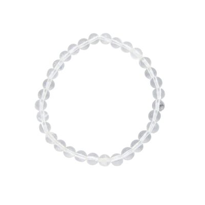 Bracelet Cristal de roche - Pierres boules 6mm - 20 cm- Fermoir or