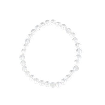 Bracelet Cristal de roche - Pierres boules 6mm - 22 cm- Sans fermoir 2