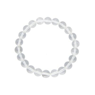 Rock crystal bracelet - 8mm ball stones - 18 cm - Silver clasp