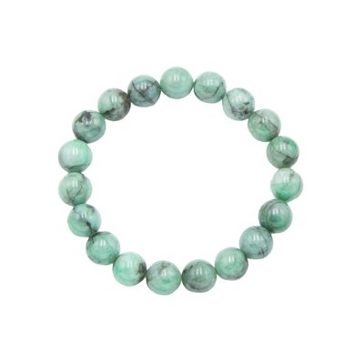 Emerald bracelet - 10mm ball stones - 18 cm - Silver clasp