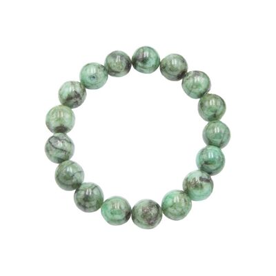 Emerald bracelet - 12mm ball stones - 18 cm - Silver clasp