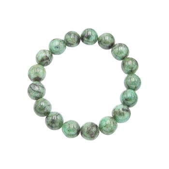 Bracelet Emeraude - Pierres boules 12mm - 18 cm- Sans fermoir 1