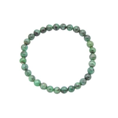 Emerald bracelet - 6mm ball stones - 18 cm - Silver clasp