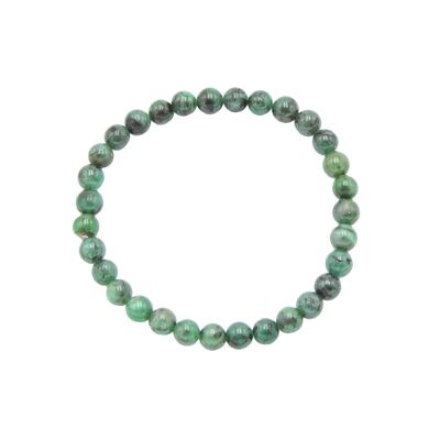 Emerald bracelet - 6mm ball stones - 20 cm - Gold clasp