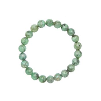 Bracelet Emeraude - Pierres boules 8mm - 18 cm- Fermoir or 2