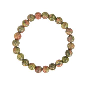 Bracelet Epidote - Pierres boules 8mm - 20 cm- Sans fermoir 2