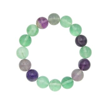 Bracelet Fluorine multicolore - Pierres boules 12mm - 20 cm- Sans fermoir 2