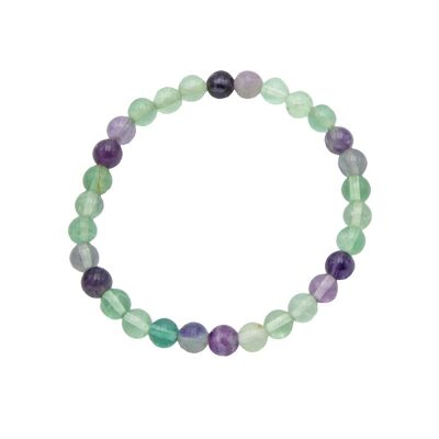 Multicolored Fluorite bracelet - 6mm ball stones - 18 cm - Without clasp