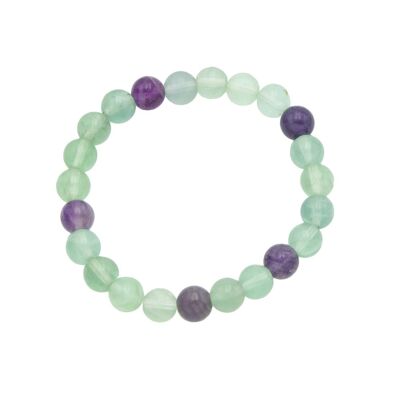 Bracciale Fluorite multicolore - Pietre a sfera 8mm - 22 cm - Chiusura in argento