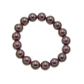 Bracelet Grenat rouge - Pierres boules 10mm - 18 cm- Fermoir argent 1