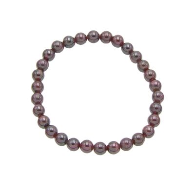 Bracciale granato rosso - Pietre a sfera 6mm - 18 cm - Chiusura in oro