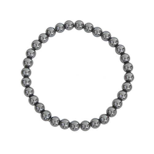 Bracelet Hématite - Pierres boules 6mm - 20 cm- Sans fermoir