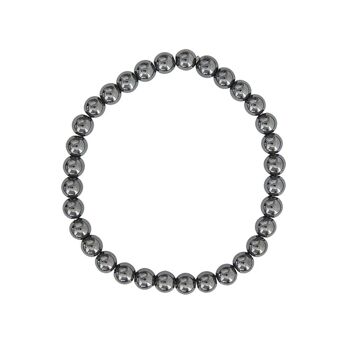 Bracelet Hématite - Pierres boules 6mm - 22 cm- Sans fermoir 2