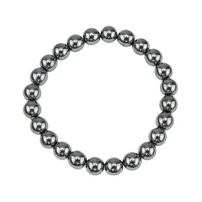 Bracelet Hématite - Pierres boules 8mm - 18 cm- Fermoir or