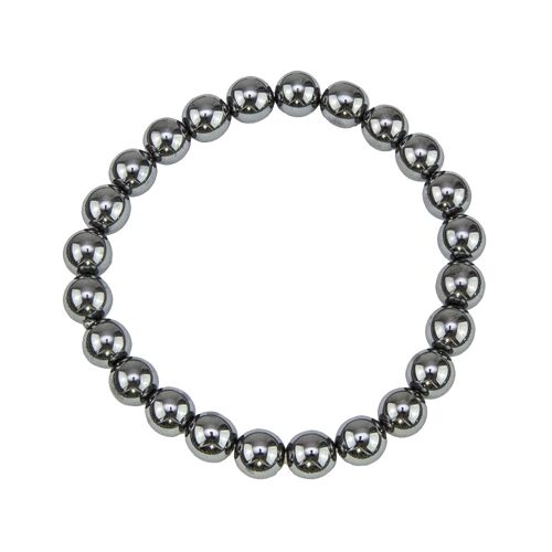 Bracelet Hématite - Pierres boules 8mm - 18 cm- Sans fermoir