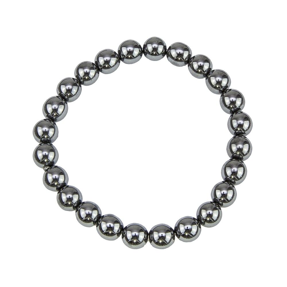 Hematite bracelet - 8mm ball stones - 20 cm - Without clasp