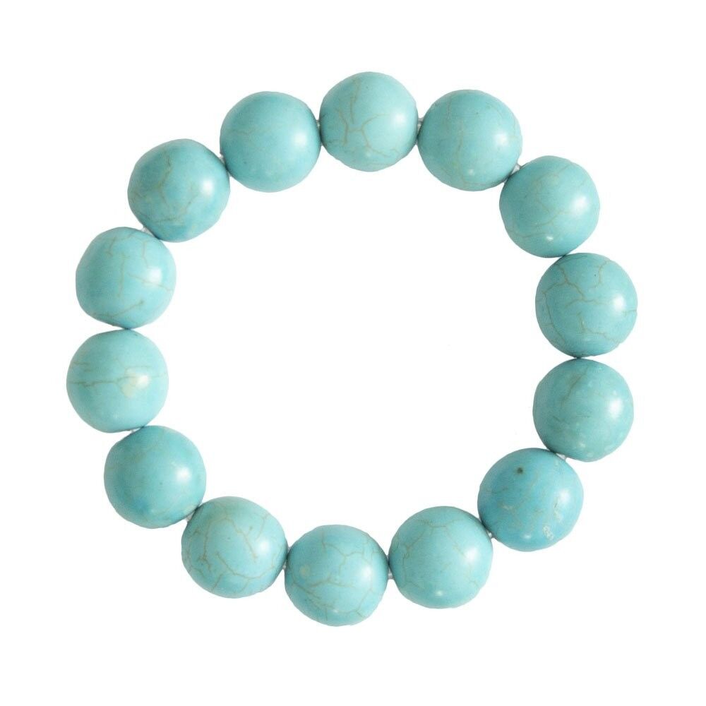 Bracciale Howlite blu - Pietre a sfera 14 mm - 18 cm - Senza chiusura