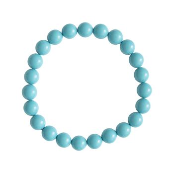 Bracelet Howlite bleue - Pierres boules 8mm - 18 cm- Sans fermoir 2