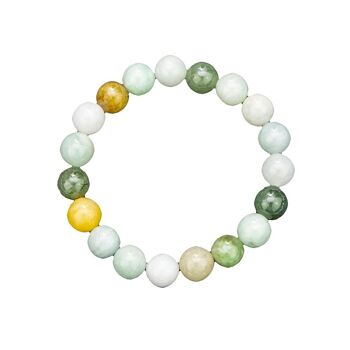 Bracelet Jade de birmanie - Pierres boules 10mm - 18 cm- Fermoir or 1