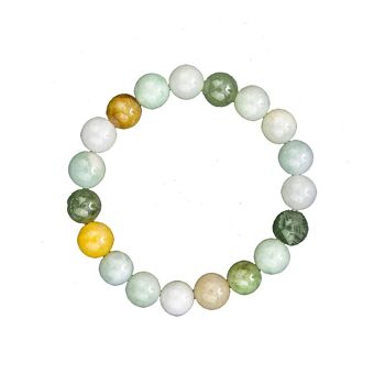 Bracelet Jade de birmanie - Pierres boules 10mm - 22 cm- Fermoir argent 2