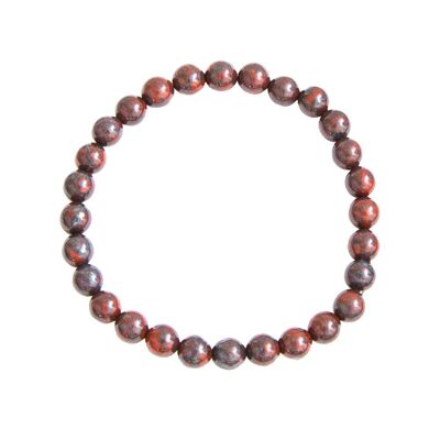 Pulsera de Jaspe Brechado - Bolas de piedras de 6mm - 18 cm - Cierre de Plata