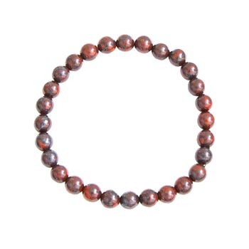 Bracelet Jaspe bréchique - Pierres boules 6mm - 20 cm- Sans fermoir 1