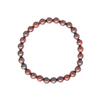 Bracelet Jaspe bréchique - Pierres boules 6mm - 20 cm- Sans fermoir 2