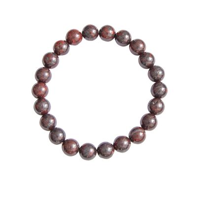 Bracciale Jasper Brecciato - Pietre a sfera 8mm - 18 cm - Senza chiusura