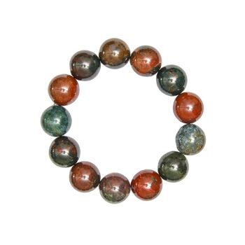 Bracelet Jaspe héliotrope - Pierres boules 14mm - 20 cm- Sans fermoir 2