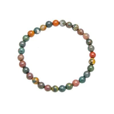 Pulsera Jaspe Heliotropo - Piedras bola 6mm - 18 cm - Cierre de plata