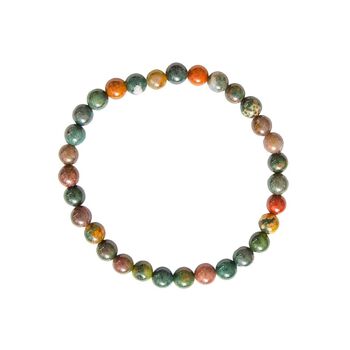 Bracelet Jaspe héliotrope - Pierres boules 6mm - 20 cm- Sans fermoir 2