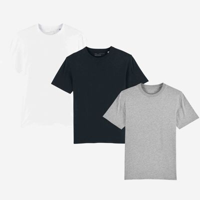 Mens Organic Everyday Luxury Essential T-Shirt Pack x3 | MWBGOELE