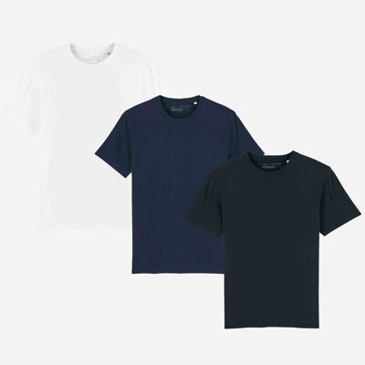 Mens Organic Everyday Luxury Essential T-Shirt Pack x3 | MWNBOELE