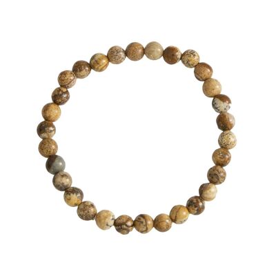 Bracciale Landscape Jasper - Pietre a sfera 6mm - 20 cm - Chiusura in oro