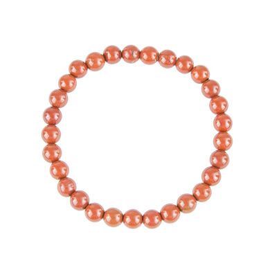 Pulsera Jaspe Rojo - Piedras bola 6mm - 22 cm - Cierre de oro