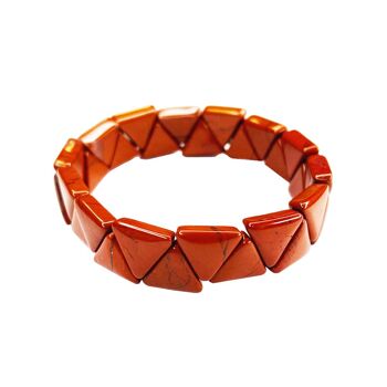 Bracelet Jaspe rouge - Pierres triangulaires 1